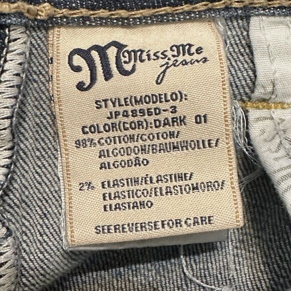 Miss Me Jeans JP4896D-3 Boot Gold Rivets Blue Denim Women’s Size 29x33 Low Rise - Picture 16 of 16